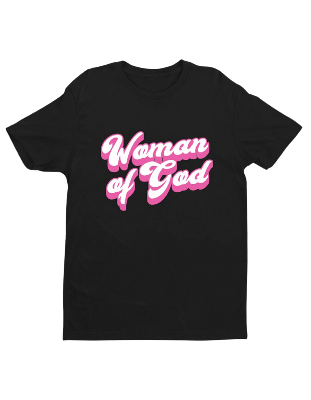 Woman of God Unisex Pink-White Script Short Sleeve Christian T-Shirt