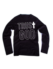 Trust God Plain Unisex Long Sleeve Christian T-Shirt